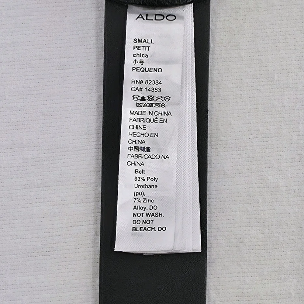 Minimalist ALDO Lilywynd Black Double Ring Belt Women’s Small 29-33in Gold...